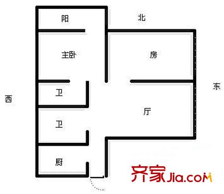 永升城 2室 戶型圖
