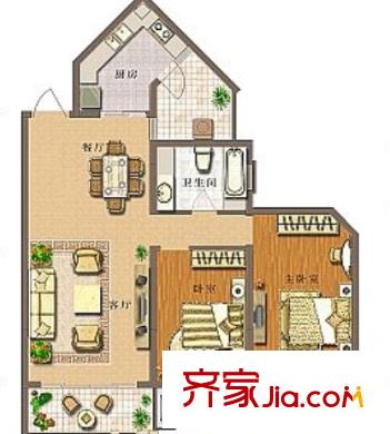 領(lǐng)秀中南戶型圖2室2廳 2室2廳