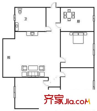 元興小區(qū) 3室 戶型圖