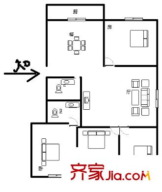 馨泉公寓 4室 戶型圖