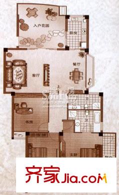香樟林城市花園二期戶型圖B#B戶型 3室2廳2衛(wèi)1廚