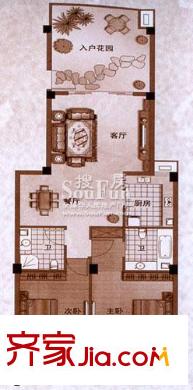 香樟林城市花園二期戶型圖A#C戶型 2室2廳2衛(wèi)1廚