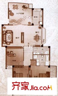 香樟林城市花園二期戶型圖B#D戶型 3室2廳2衛(wèi)1廚