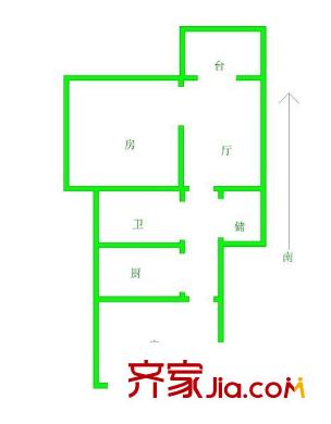 漢口西園 1室 戶型圖