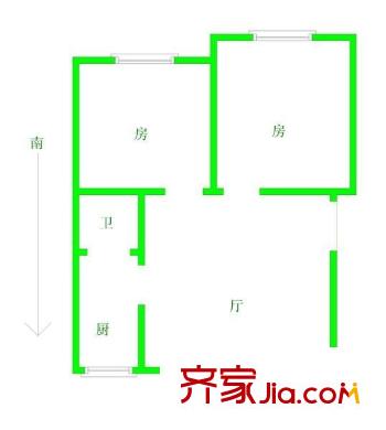 漢口西園 2室 戶型圖