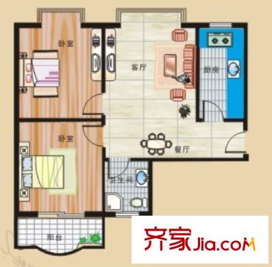 吉慶街社區(qū)戶型圖2室2廳 戶型圖 2室2廳