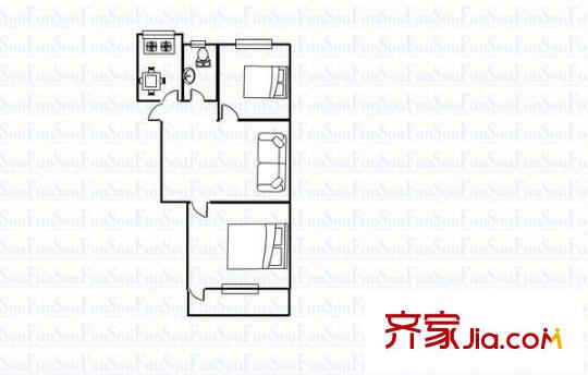 萬安新村 2室 戶型圖