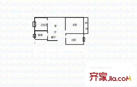 象園新村 2室 戶型圖