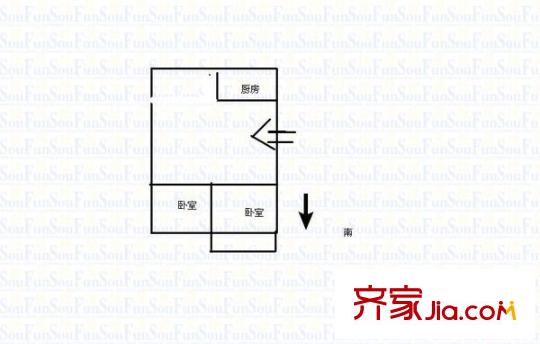 象園新村 2室 戶型圖