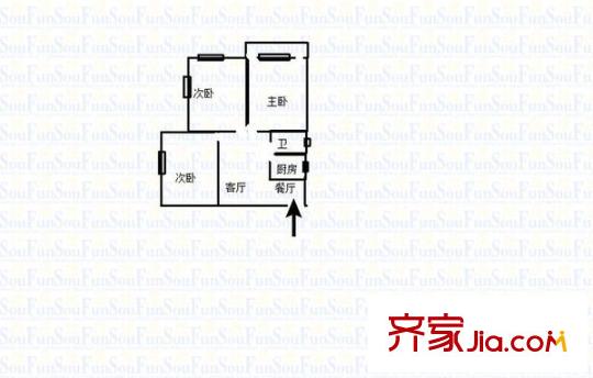 萬安新村 2室 戶型圖
