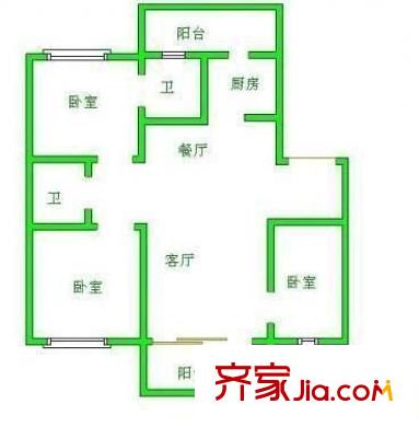 天賜良園 3室 戶型圖