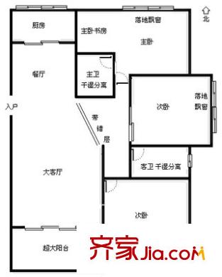 天元美樹(shù)館 3室 戶型圖