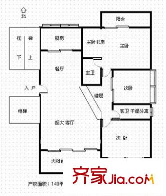 天元美樹(shù)館 3室 戶型圖