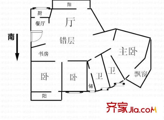 庭芳苑 3室 戶(hù)型圖