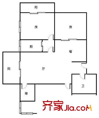 庭芳苑 3室 戶(hù)型圖