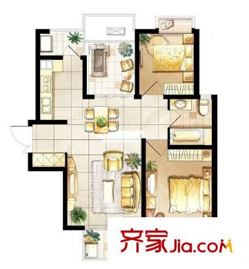 舒柳苑 3室 戶型圖