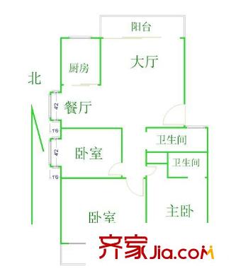 舒柳苑 3室 戶型圖