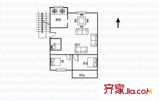 東光花園 3室 戶型圖