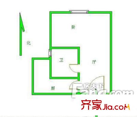 中亭街嘉輝苑 1室戶型圖