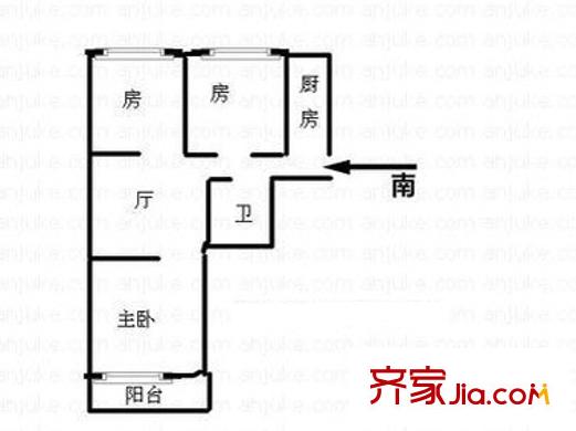 中亭街嘉輝苑 3室戶型圖