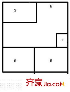 洋下新村 3室 戶型圖