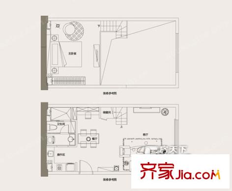 五四北泰禾廣場戶型圖泰禾廣場（五四北） 戶型圖 1室2廳1衛(wèi)1廚