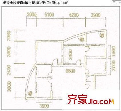 新安金沙豪庭 3室 戶型圖