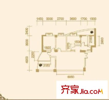 新安金沙豪庭 3室 戶型圖