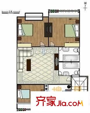 千家花園 3室 戶型圖
