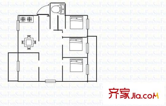 千家花園 4室 戶型圖