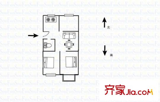 龍峰新村 3室 戶型圖