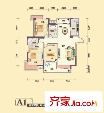 鴻江花畔里戶型圖花畔里 戶型圖 3室2廳2衛(wèi)1廚