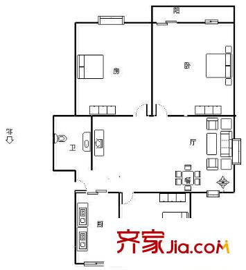 金亭小區(qū) 3室 戶型圖