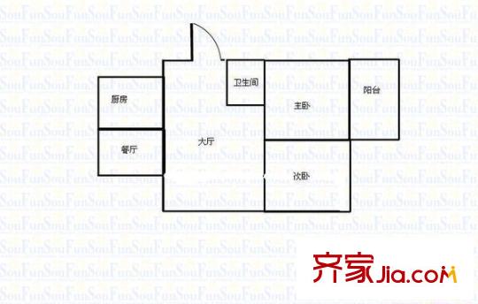 金亭小區(qū) 2室 戶型圖