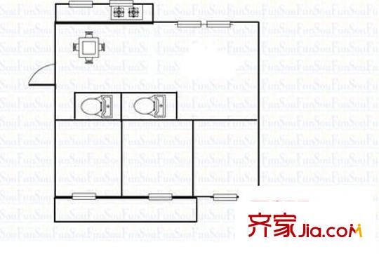 逸園新村 3室 戶型圖