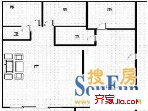 逸園新村 3室 戶型圖