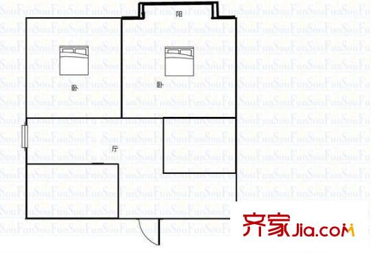 怡豐花園 2室 戶型圖