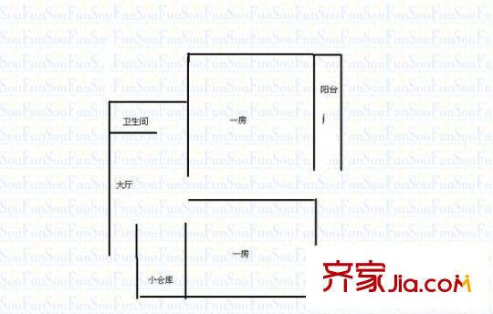 三叉街新村 2室 戶型圖