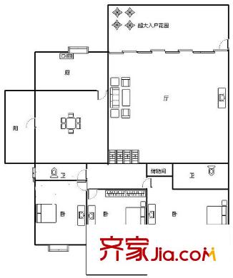 麗景東方 3室 戶(hù)型圖