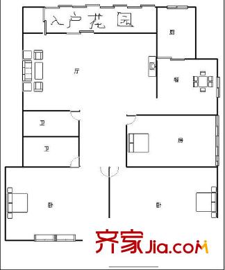 麗景東方 3室 戶型圖