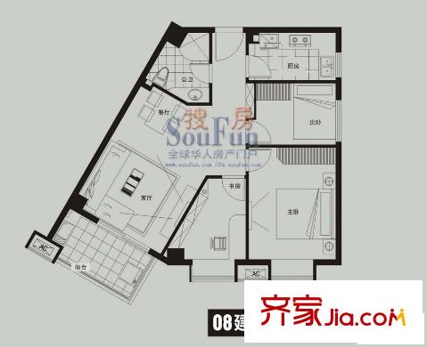 金潤(rùn)財(cái)富中心戶型圖3室2廳1衛(wèi)1廚