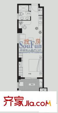 金潤(rùn)財(cái)富中心戶型圖1室1廳1衛(wèi)1廚