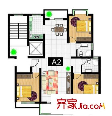 幸福里小區(qū)戶型圖3室2廳 3室2廳
