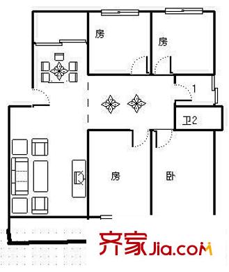 匯創(chuàng)名居一期 4室 戶型圖