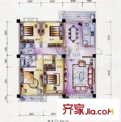 匯創(chuàng)名居一期 4室 戶型圖