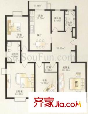 匯創(chuàng)名居一期 7室 戶型圖