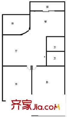 河濱花園 3室 戶型圖