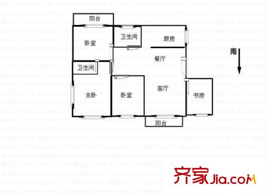 河濱花園 4室 戶型圖