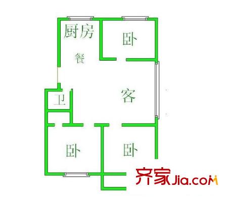 河濱花園 3室 戶型圖