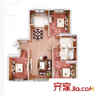 綠景苑戶型圖3室2廳 戶型圖 3室2廳